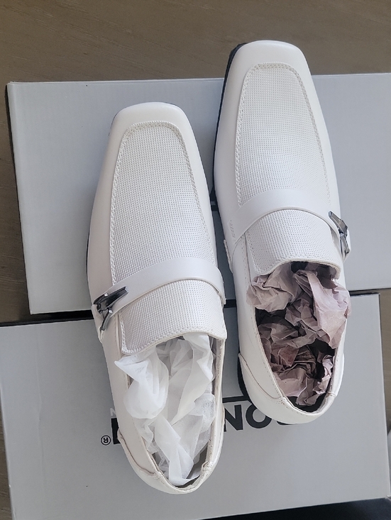 Bonifini Other - Men's White Buckle Slip-On Loafers